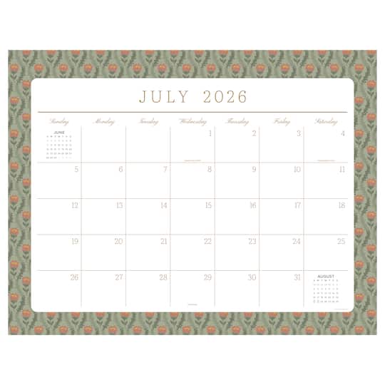 TF Publishing 2026-27 Artisan Legacy Desk Pad Monthly Blotter Calendar